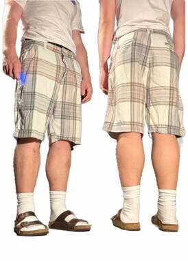 Unionbay Men's Plaid Cotton Cargo Shorts Size 34